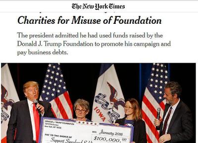 دادگاه ترامپ را 2 میلیون دلار جریمه کرد ، سوء استفاده از بنیاد خیریه
